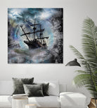 Pirate Ship Rough Storm by Clifford Miller on GIANT ART - gray 3d art