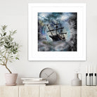 Pirate Ship Rough Storm by Clifford Miller on GIANT ART - gray 3d art