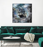 Pirate Ship Rough Storm by Clifford Miller on GIANT ART - gray 3d art