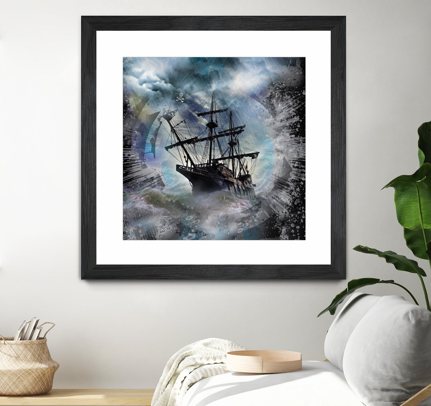 Pirate Ship Rough Storm by Clifford Miller on GIANT ART - gray 3d art