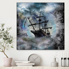 Pirate Ship Rough Storm by Clifford Miller on GIANT ART - gray 3d art