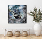 Pirate Ship Rough Storm by Clifford Miller on GIANT ART - gray 3d art