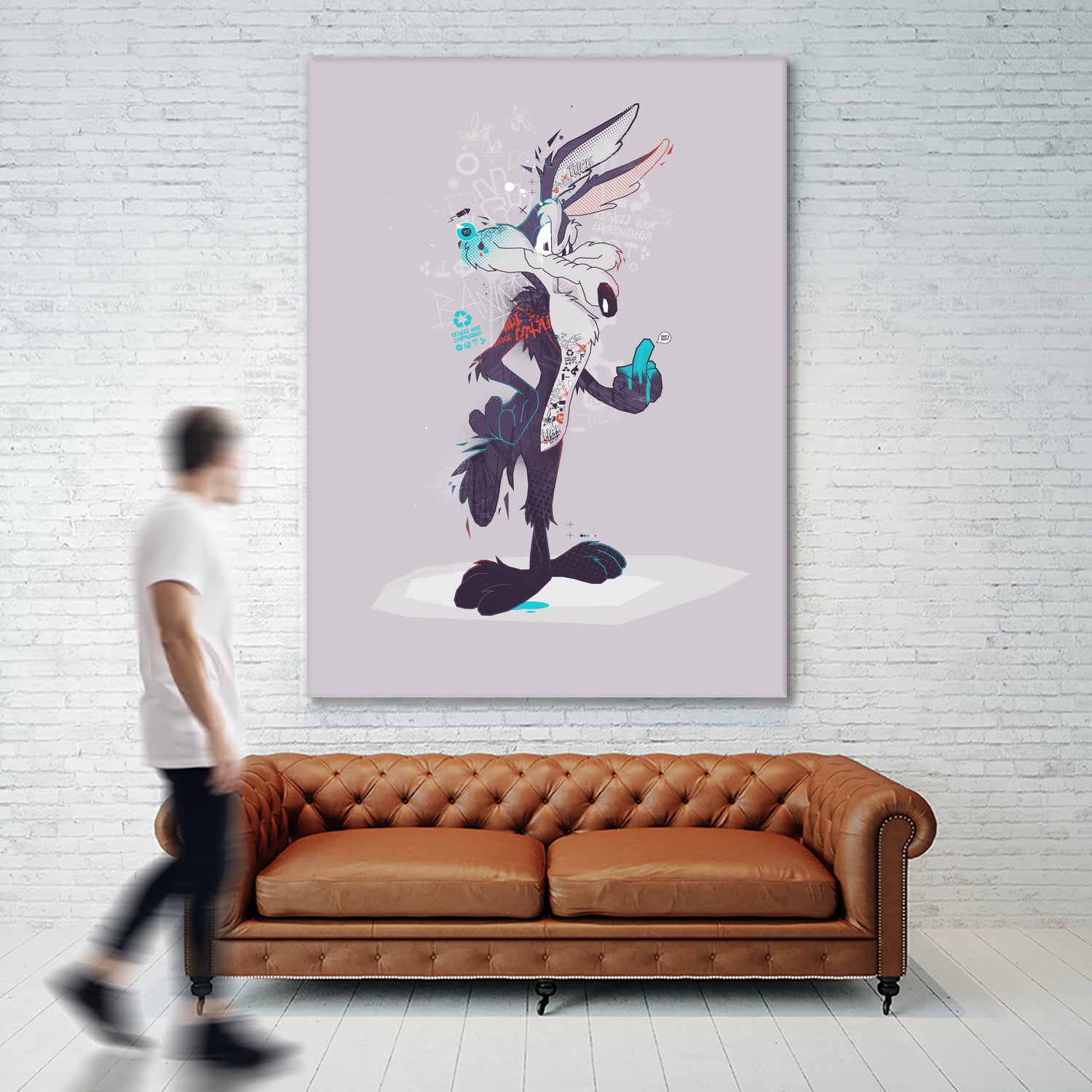 ECO WILE E COYOTEPNT by Simon Guilloteau on GIANT ART - fuchsia vector illustration