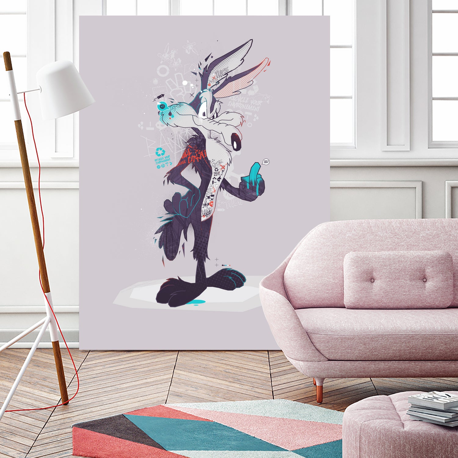 ECO WILE E COYOTEPNT by Simon Guilloteau on GIANT ART - fuchsia vector illustration