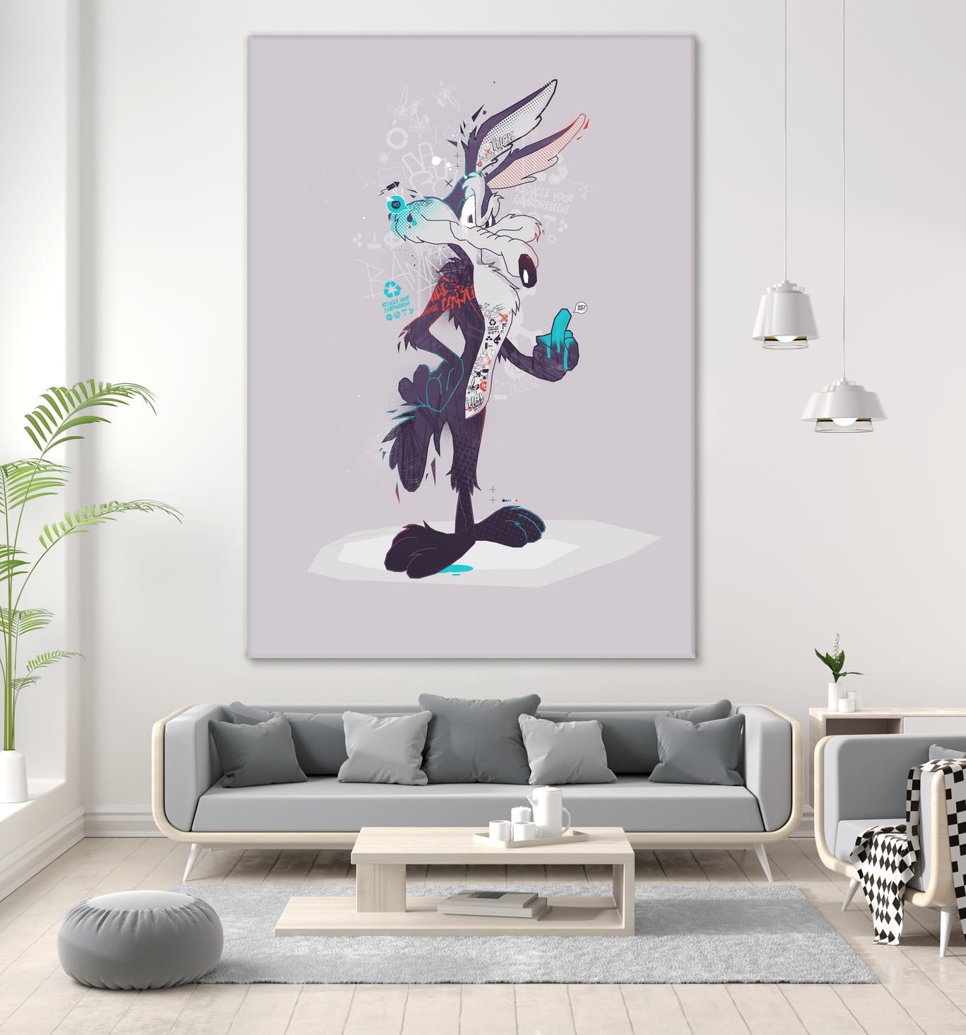 ECO WILE E COYOTEPNT by Simon Guilloteau on GIANT ART - fuchsia vector illustration