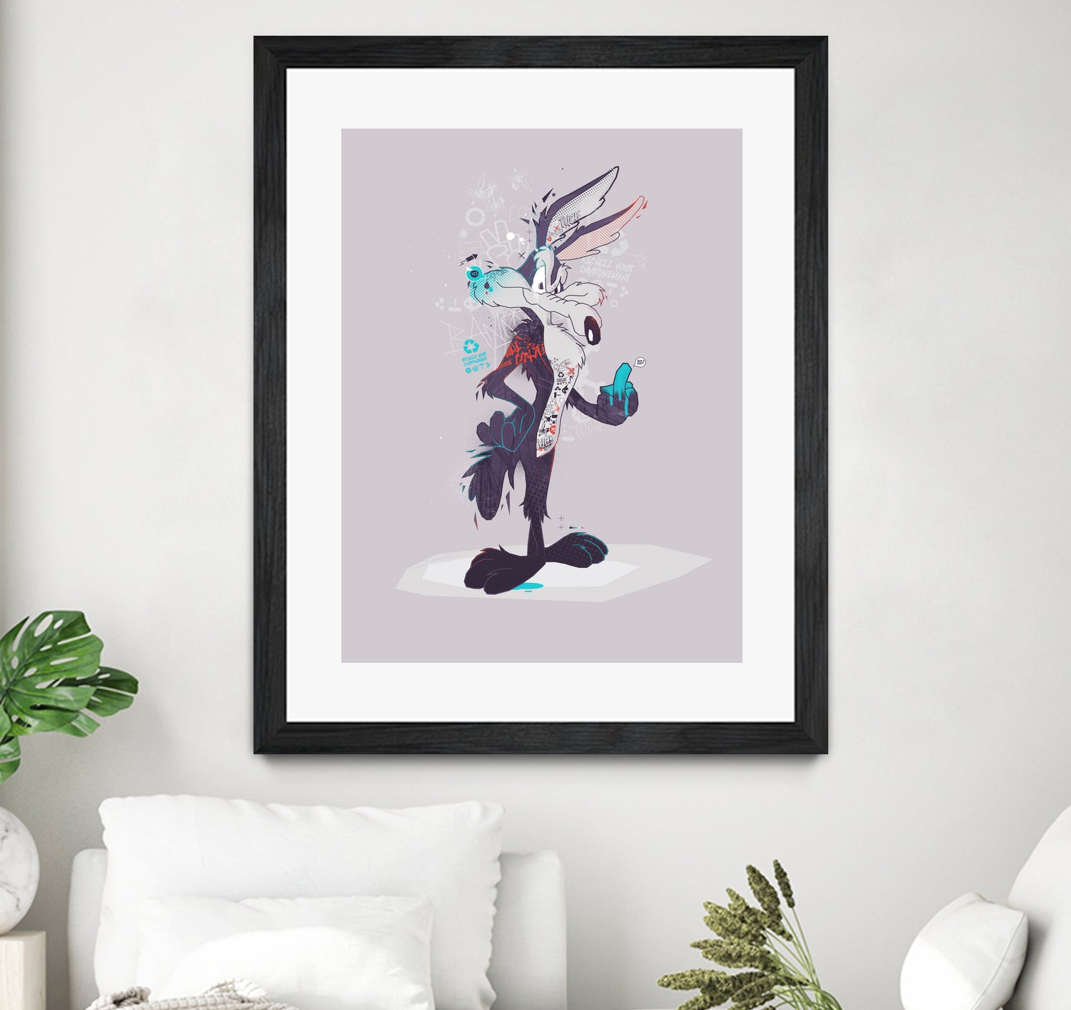 ECO WILE E COYOTEPNT by Simon Guilloteau on GIANT ART - fuchsia vector illustration