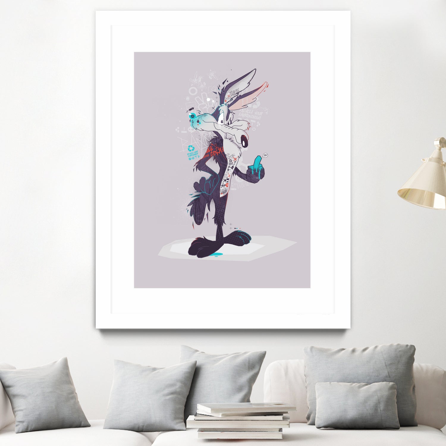 ECO WILE E COYOTEPNT by Simon Guilloteau on GIANT ART - fuchsia vector illustration