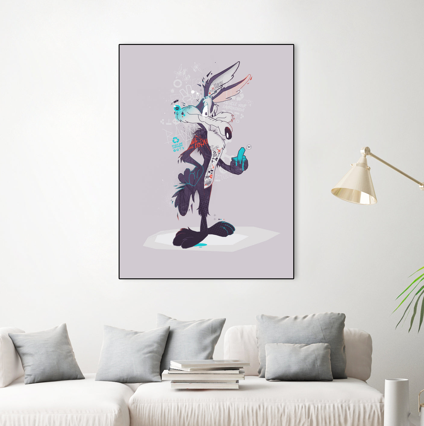 ECO WILE E COYOTEPNT by Simon Guilloteau on GIANT ART - fuchsia vector illustration