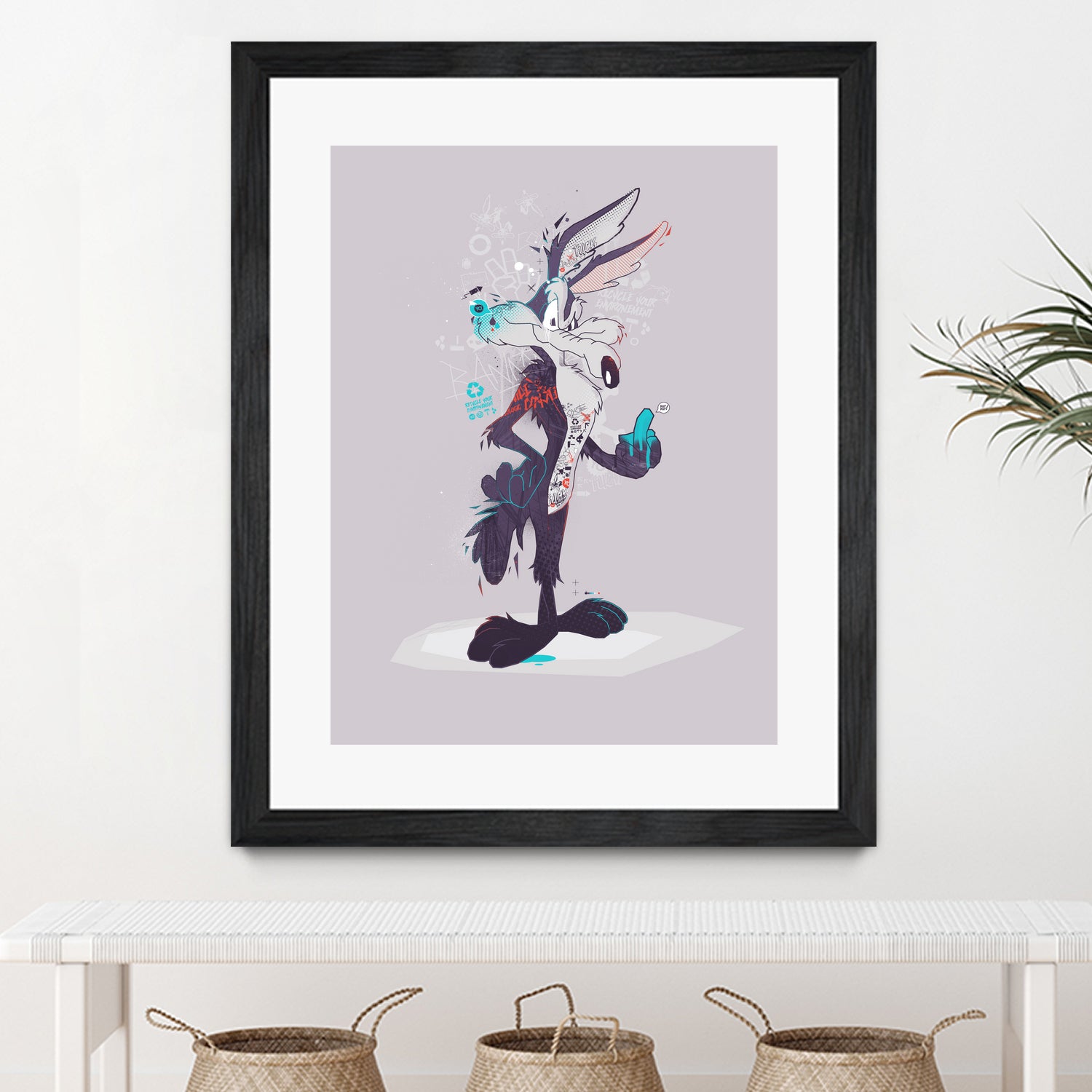 ECO WILE E COYOTEPNT by Simon Guilloteau on GIANT ART - fuchsia vector illustration