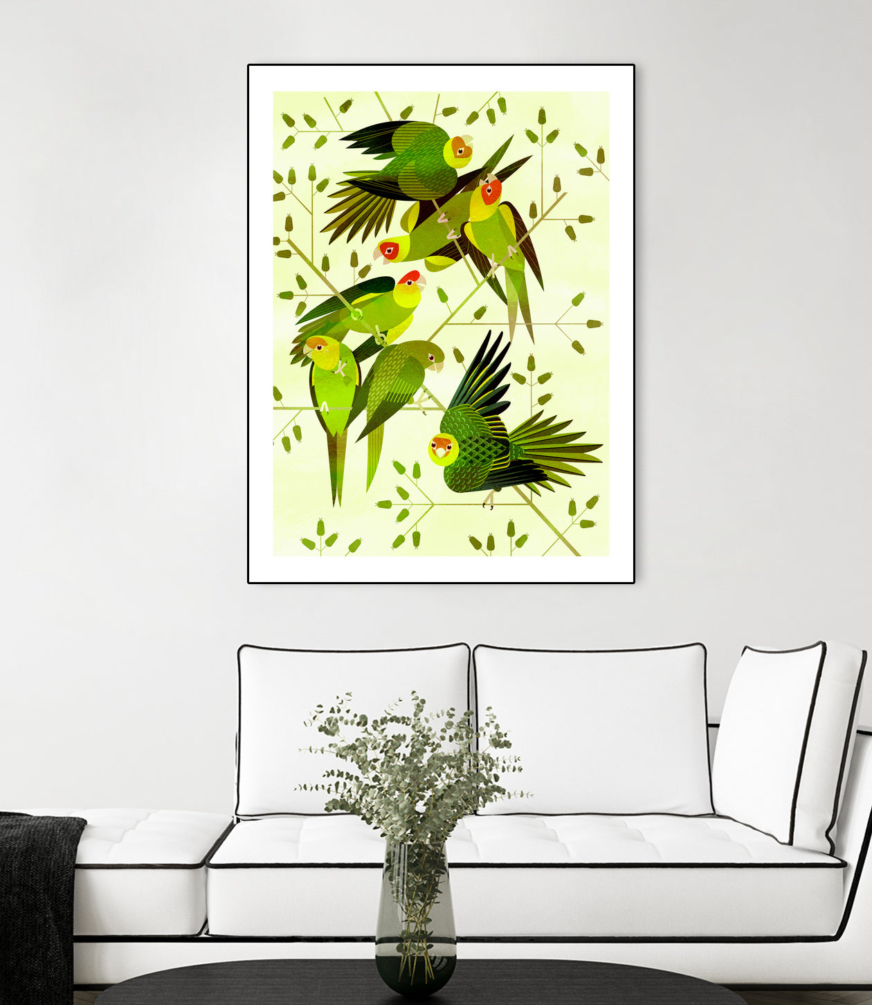 Carolina Parakeet by Scott Partridge on GIANT ART - green vector illustration