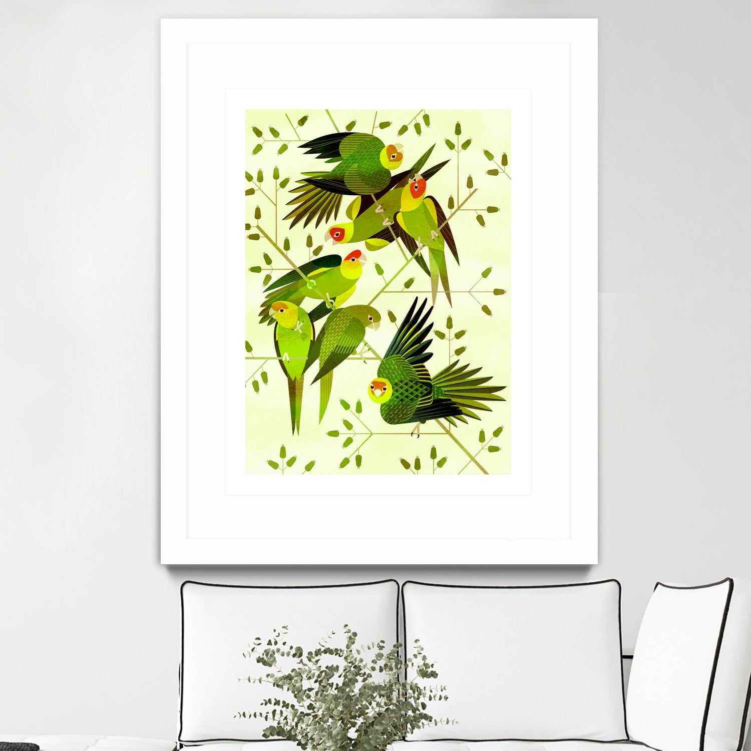 Carolina Parakeet by Scott Partridge on GIANT ART - green vector illustration