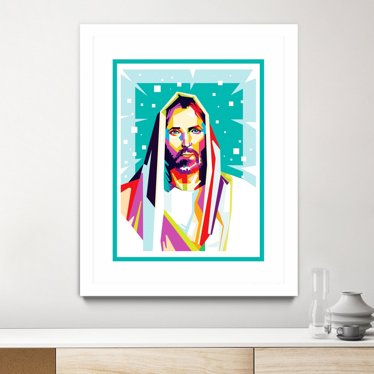 Jesus Christ in WPAP art by Riweldo Sayuna on GIANT ART - blue character design