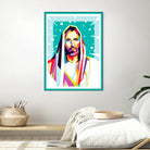 Jesus Christ in WPAP art by Riweldo Sayuna on GIANT ART - blue character design