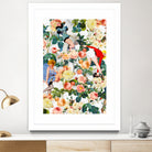 Floral and Pin Up Girls II Pattern by burcu korkmazyurek on GIANT ART - white digital painting