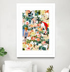 Floral and Pin Up Girls II Pattern by burcu korkmazyurek on GIANT ART - white digital painting