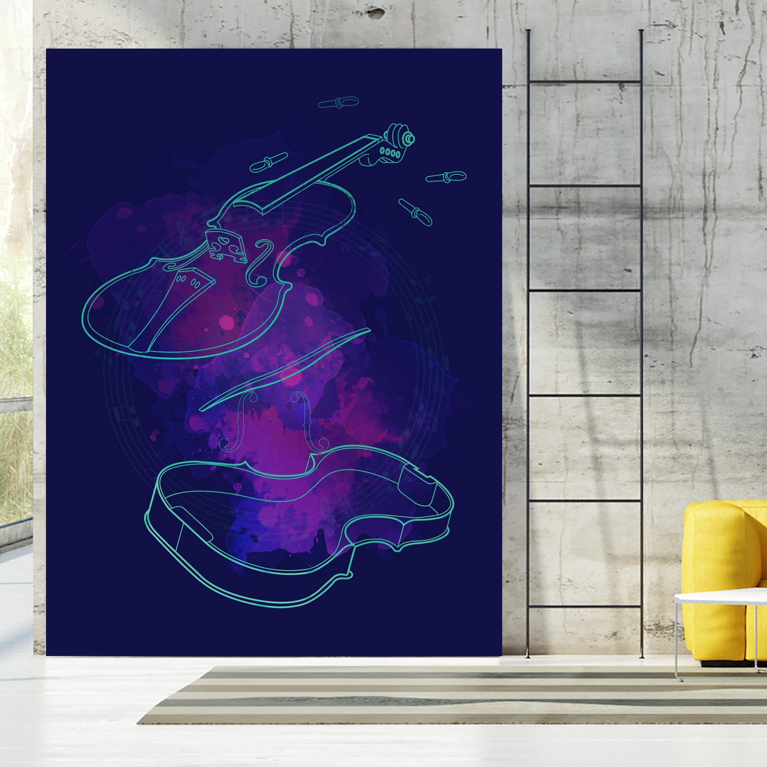 Violin Lines by Leandro Jorge on GIANT ART - fuchsia digital painting