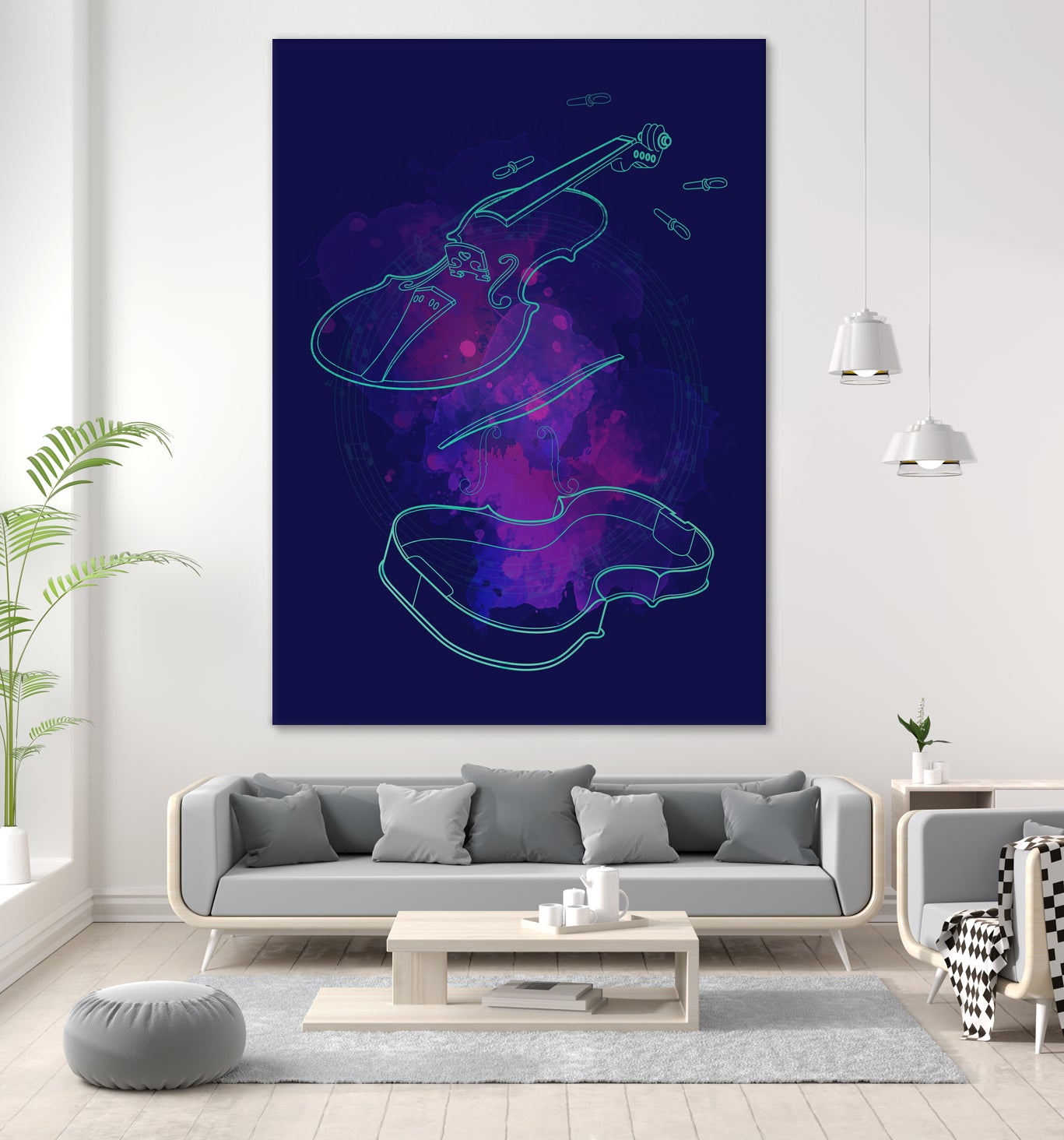 Violin Lines by Leandro Jorge on GIANT ART - fuchsia digital painting