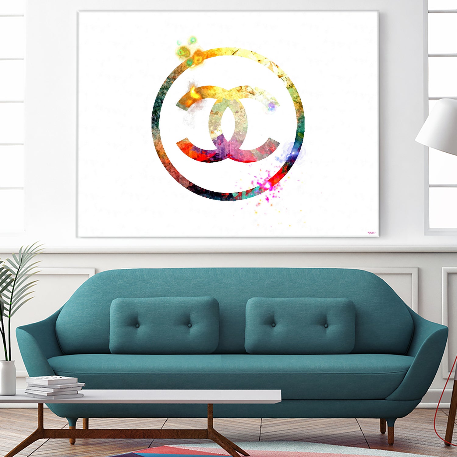 Chanel Logo by Daniel Janda on GIANT ART - white mixed media