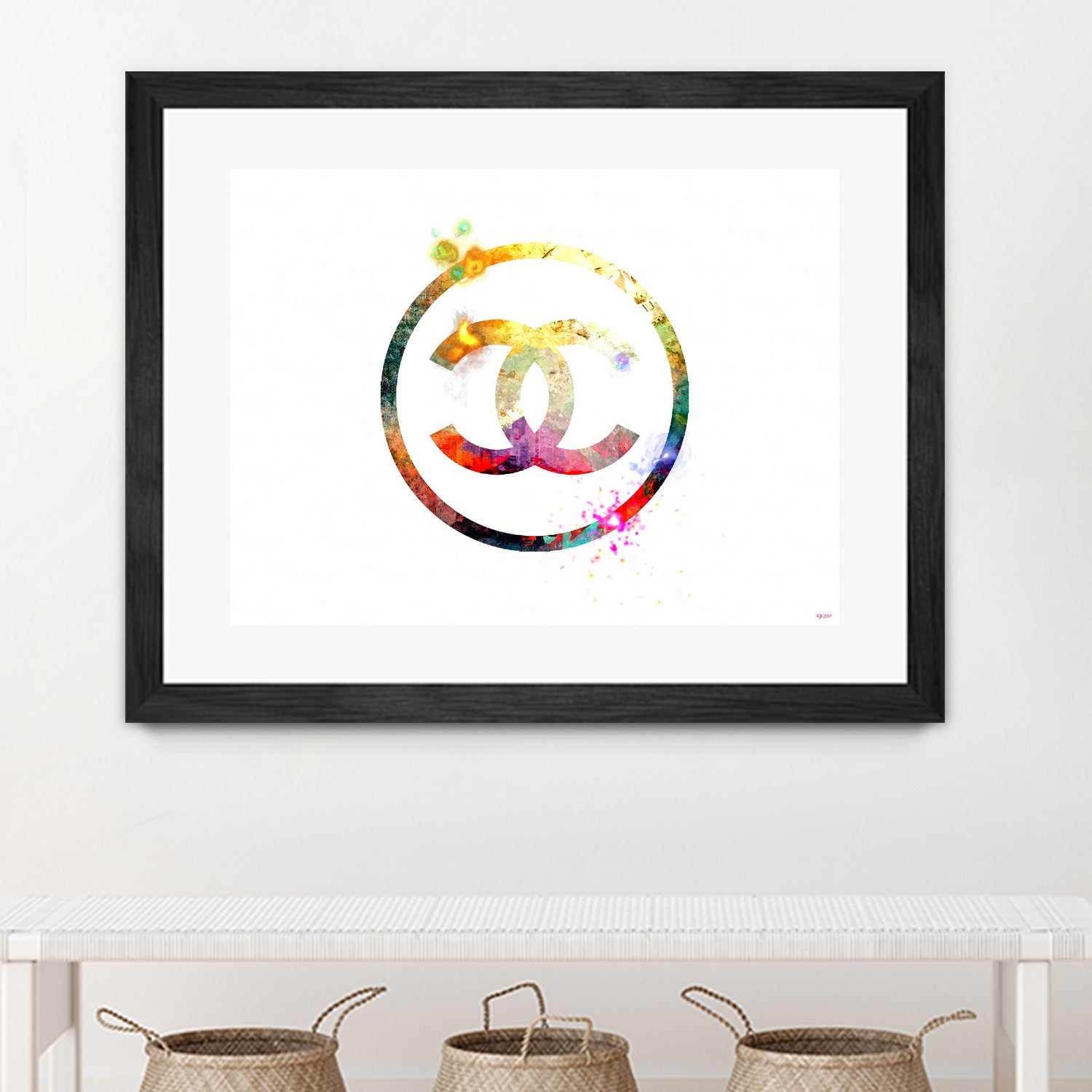 Chanel Logo by Daniel Janda on GIANT ART - white mixed media