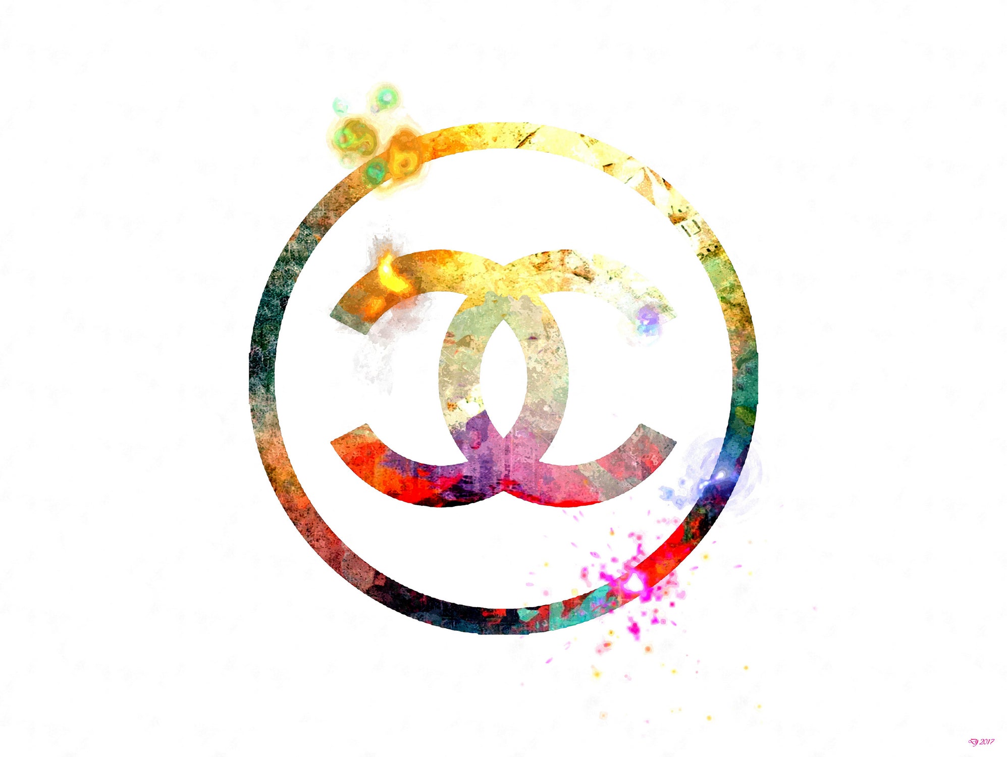 Chanel Logo by Daniel Janda on GIANT ART - white mixed media