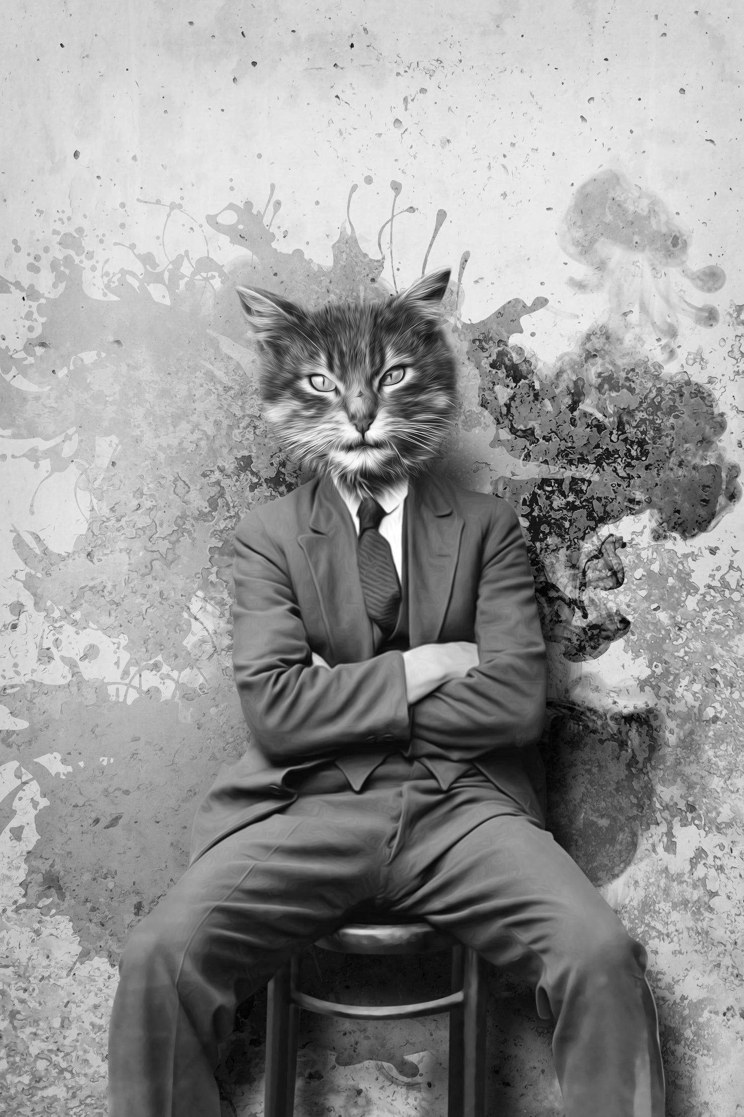 Gangster Cat Pepe Psyche by Pepe Psyche on GIANT ART - black digital drawing