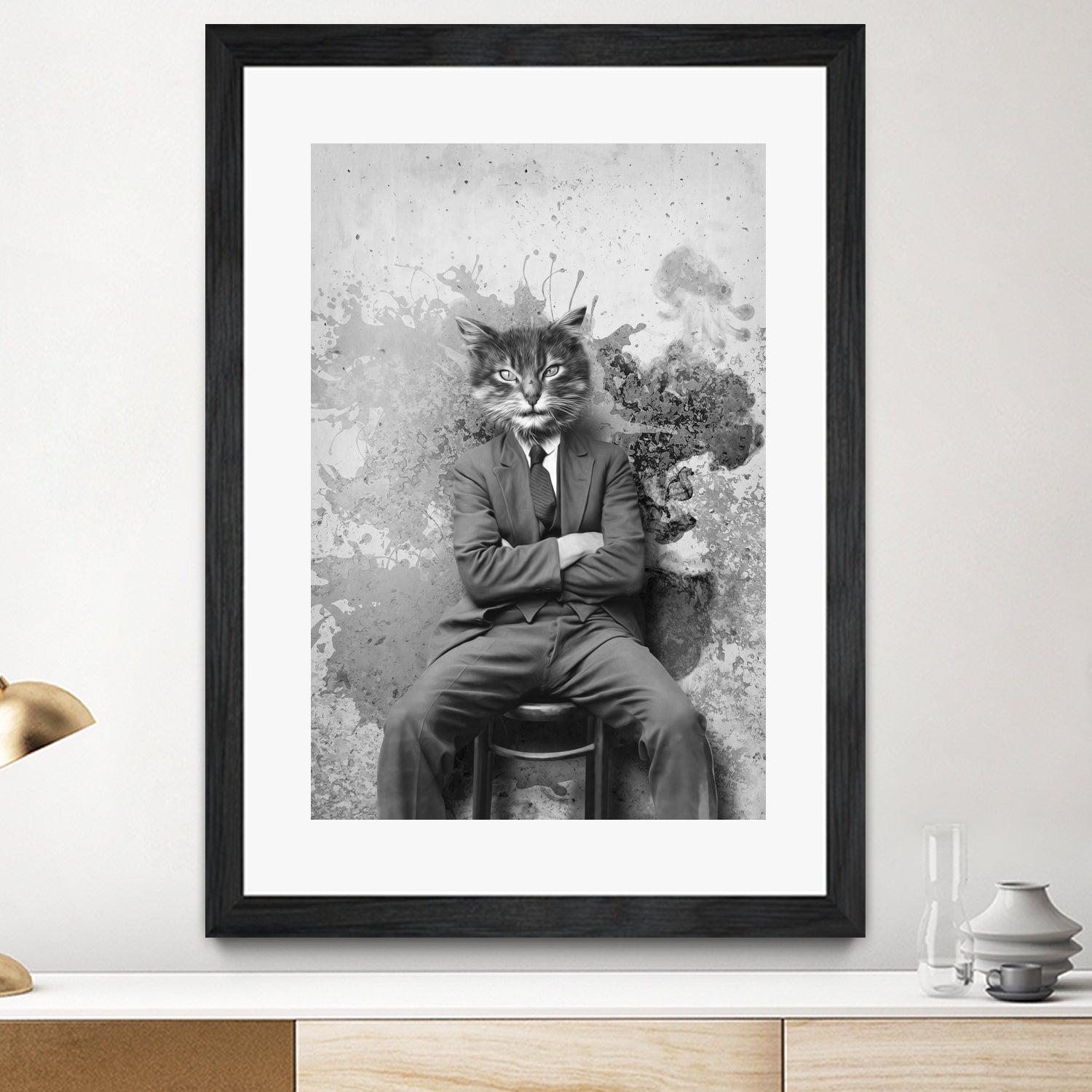 Gangster Cat Pepe Psyche by Pepe Psyche on GIANT ART - black digital drawing