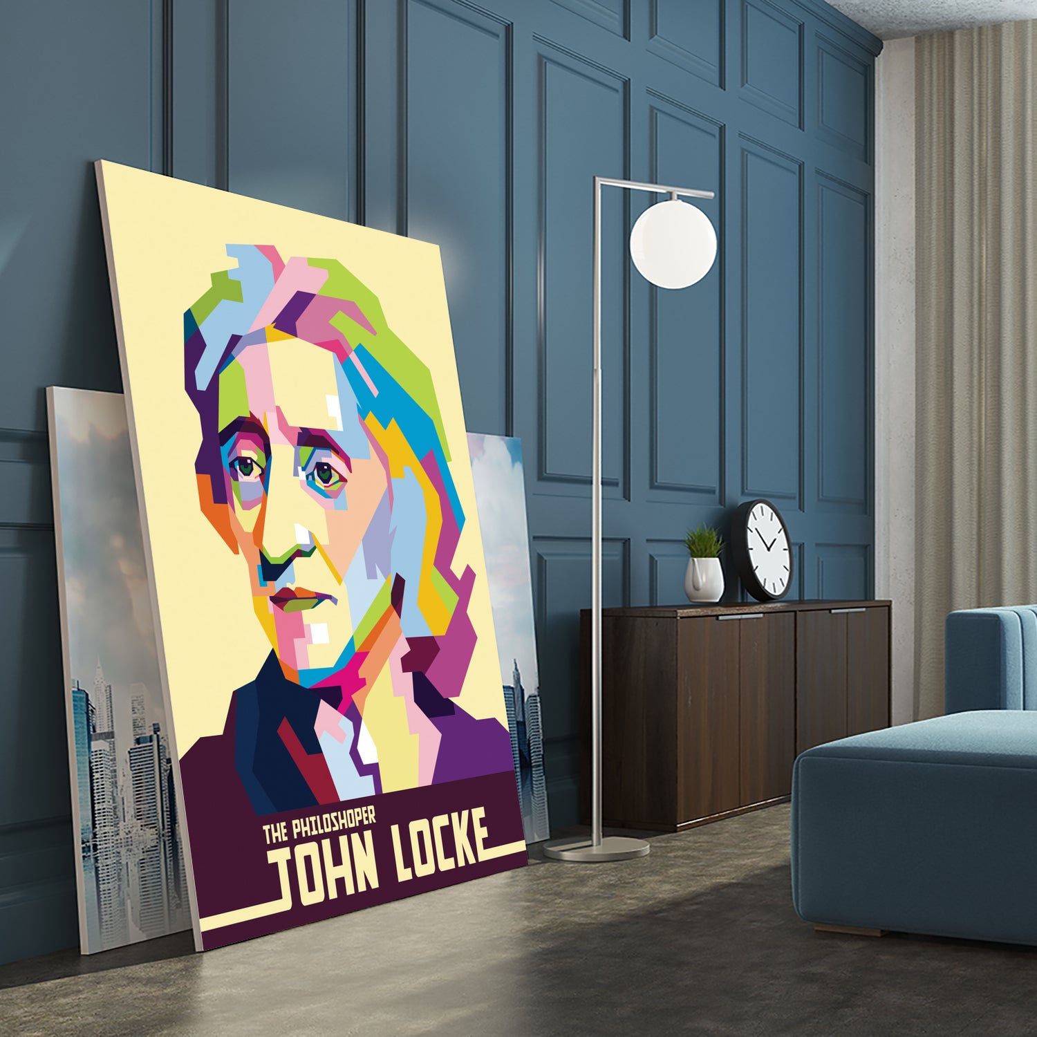 John Locke in Pop Art Portrait by Ahmad Taufiq on GIANT ART - white vector illustration