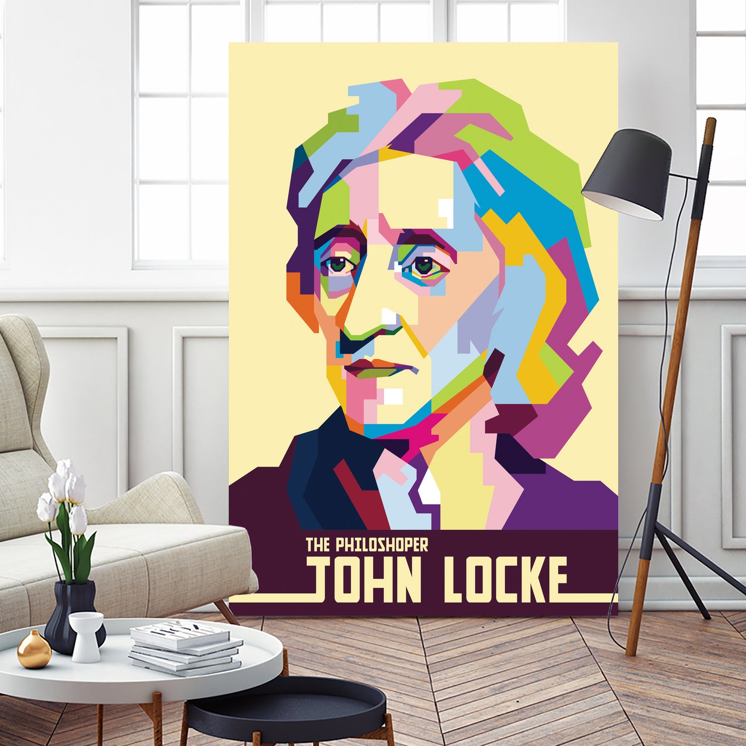 John Locke in Pop Art Portrait by Ahmad Taufiq on GIANT ART - white vector illustration