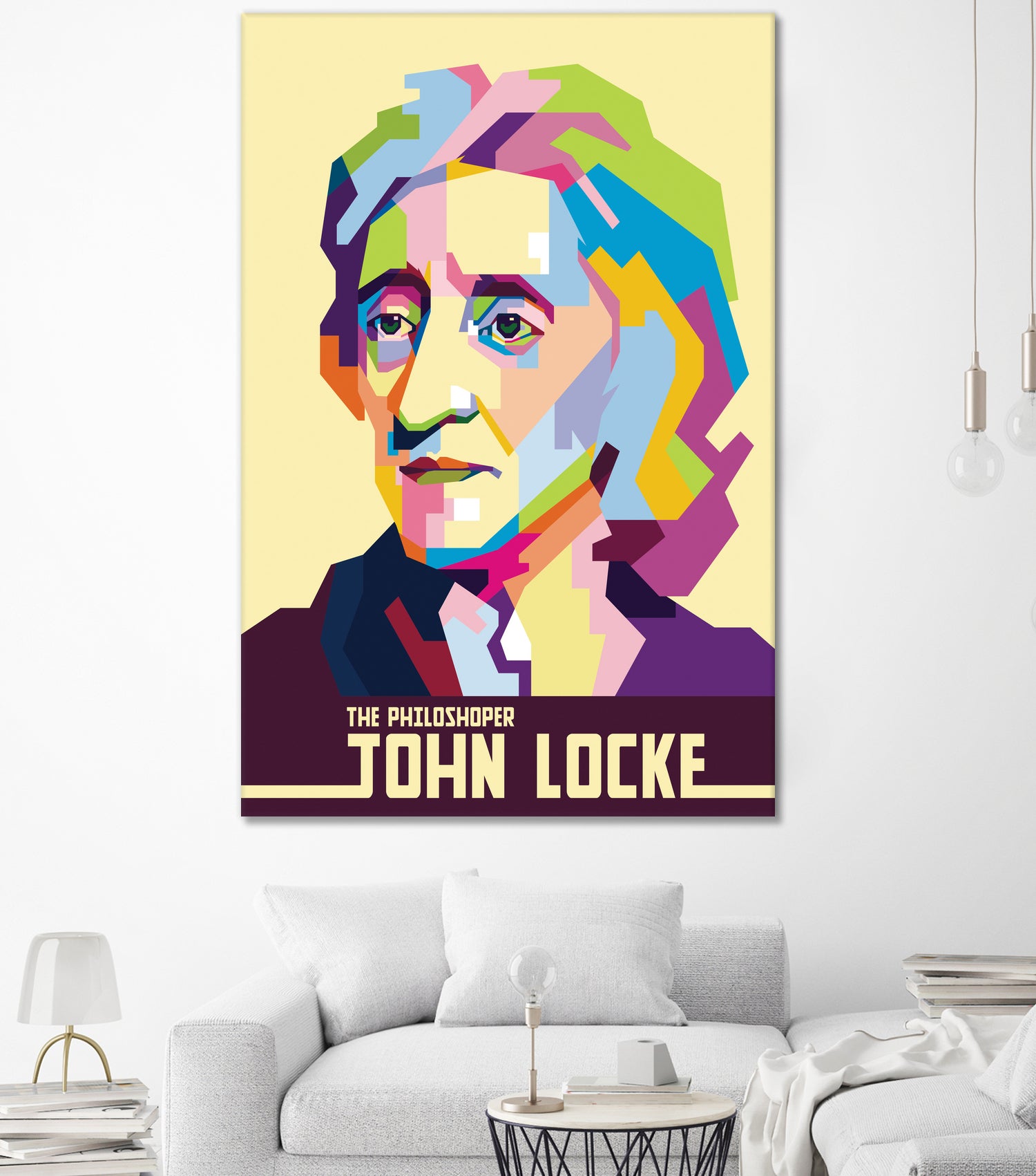 John Locke in Pop Art Portrait by Ahmad Taufiq on GIANT ART - white vector illustration