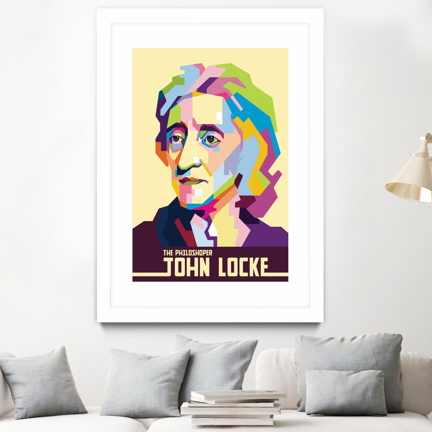 John Locke in Pop Art Portrait by Ahmad Taufiq on GIANT ART - white vector illustration