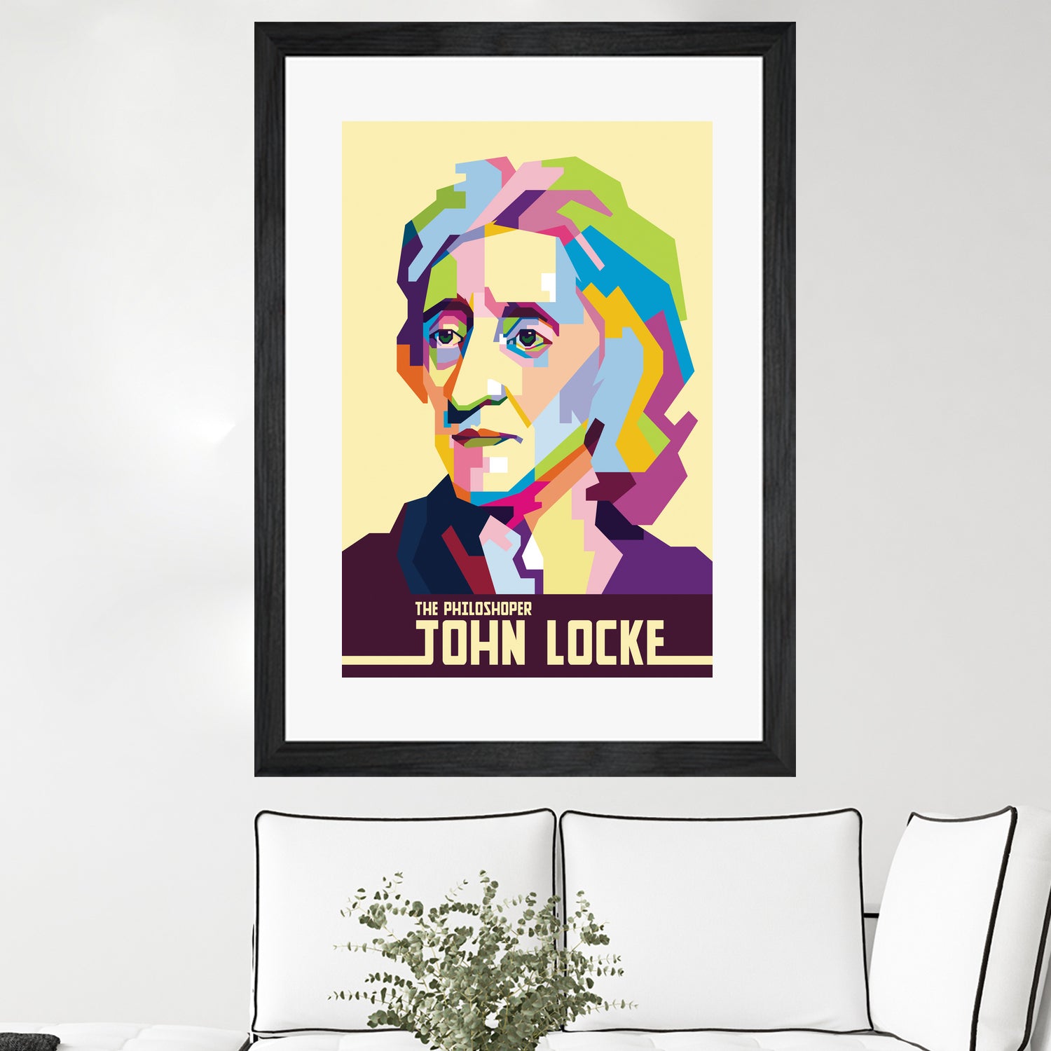 John Locke in Pop Art Portrait by Ahmad Taufiq on GIANT ART - white vector illustration