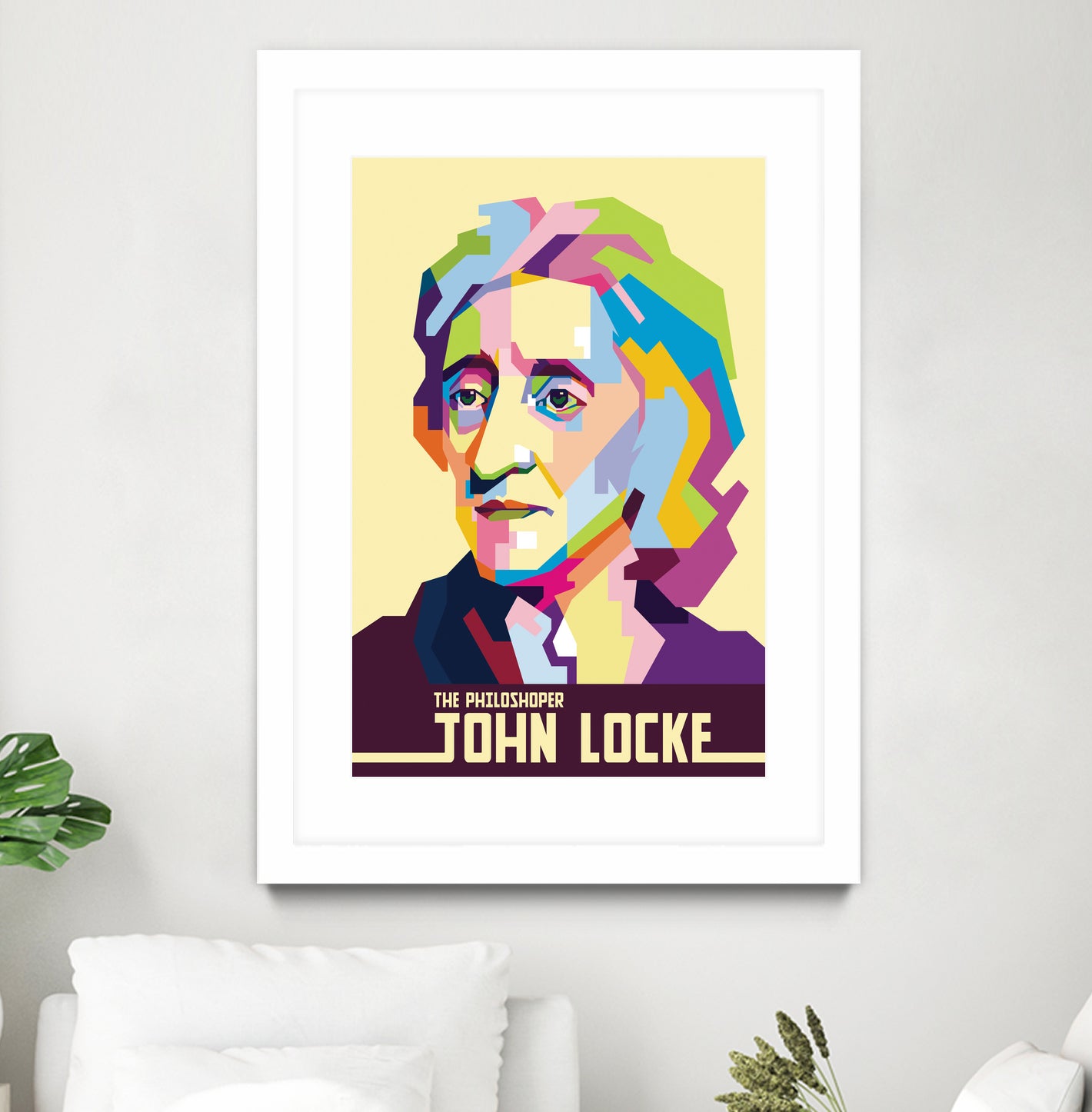 John Locke in Pop Art Portrait by Ahmad Taufiq on GIANT ART - white vector illustration