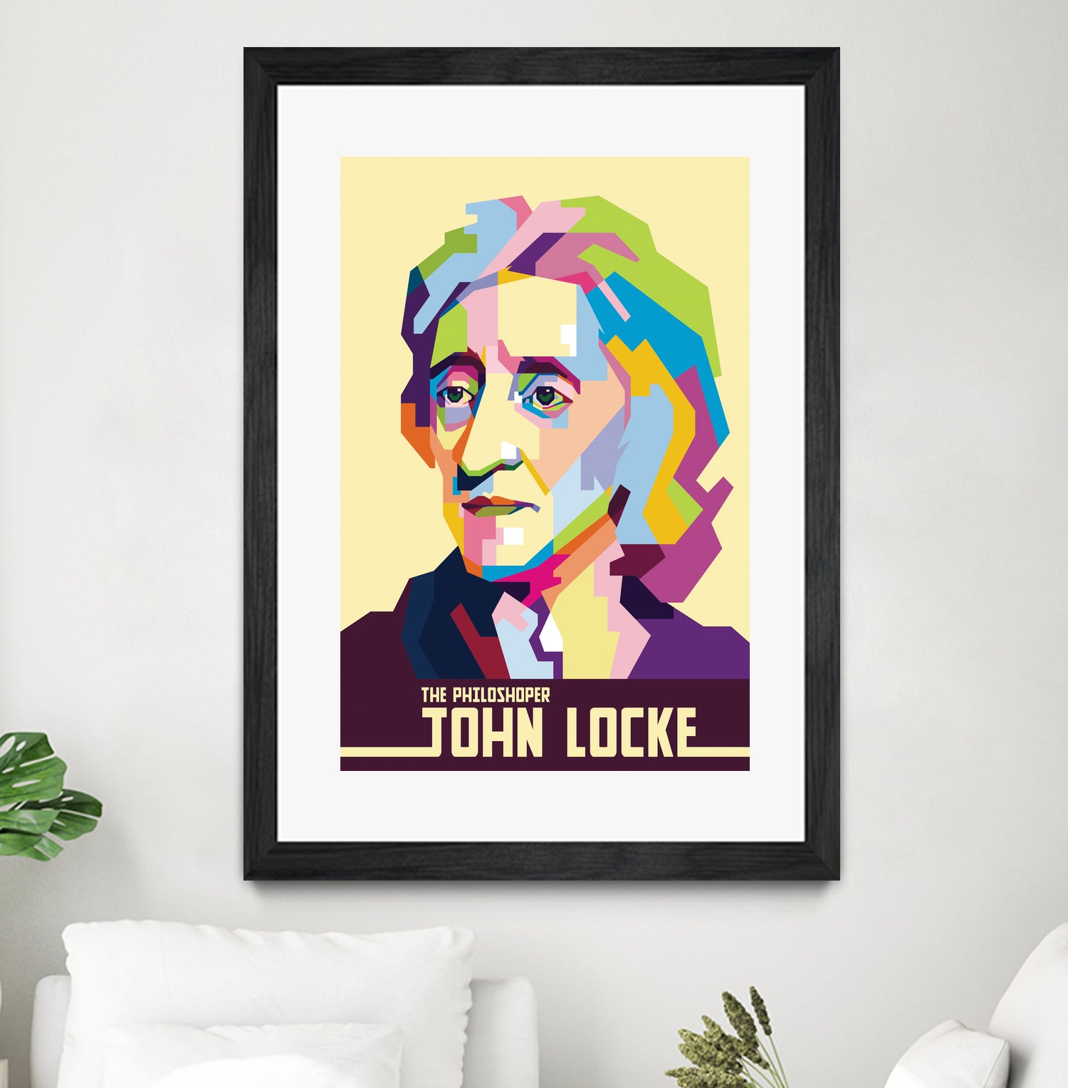 John Locke in Pop Art Portrait by Ahmad Taufiq on GIANT ART - white vector illustration