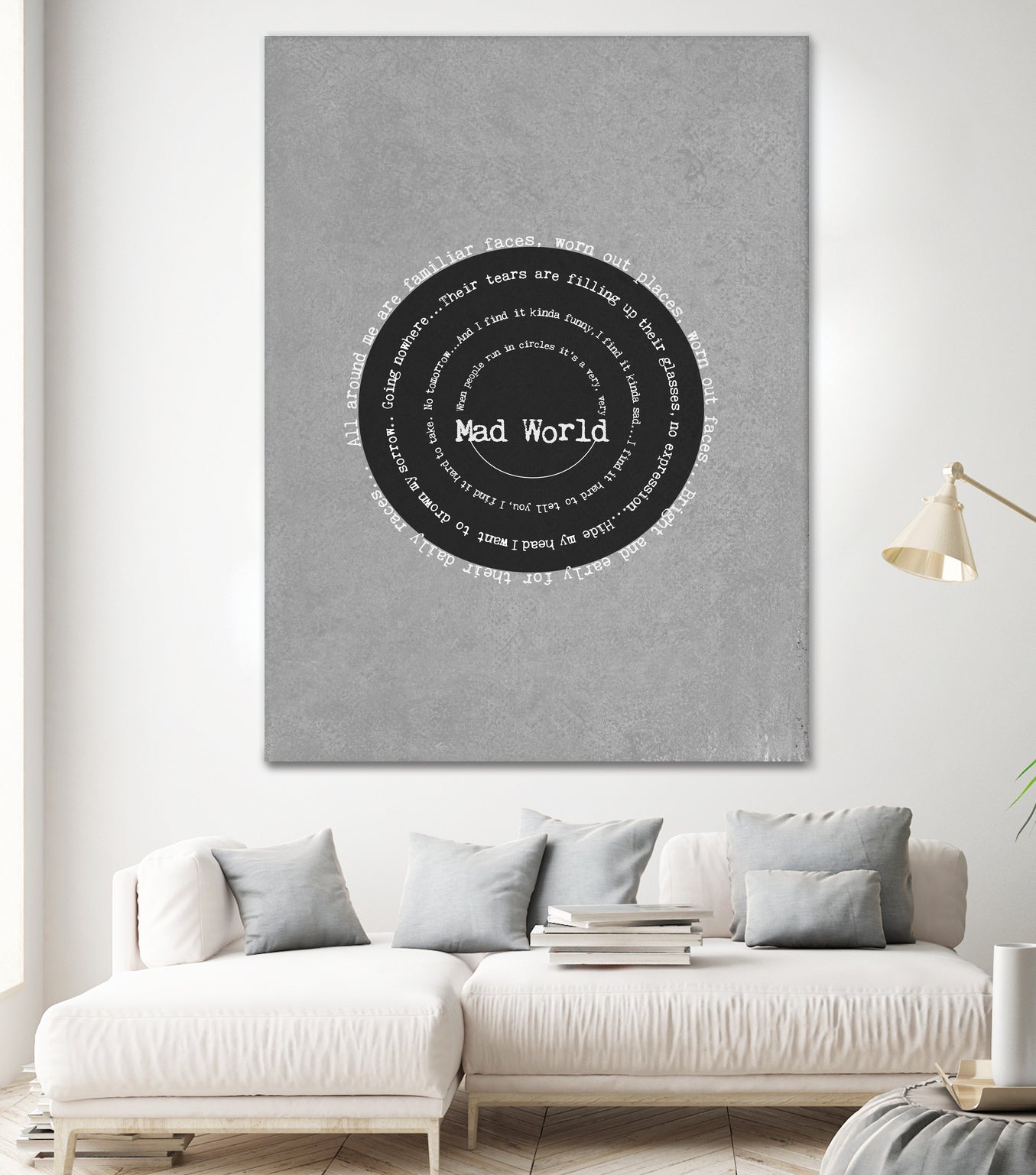 Mad World by Gary Jules Poster by Aline Ferreira on GIANT ART - gray typography