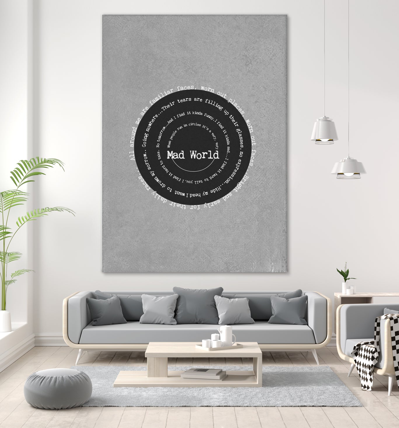 Mad World by Gary Jules Poster by Aline Ferreira on GIANT ART - gray typography