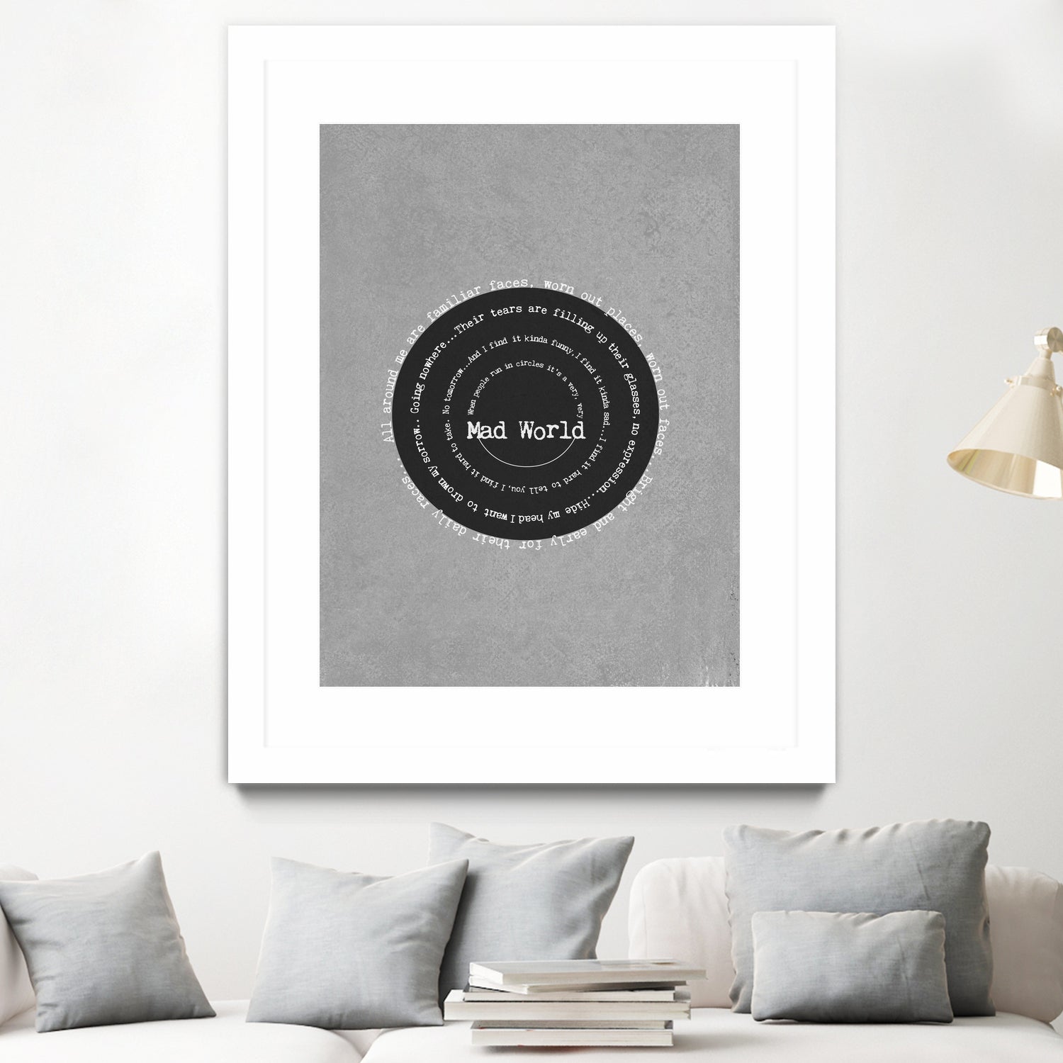 Mad World by Gary Jules Poster by Aline Ferreira on GIANT ART - gray typography