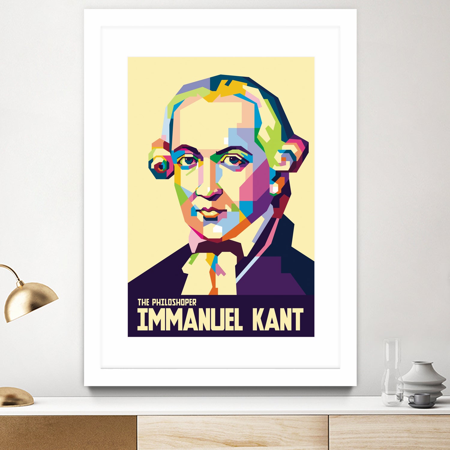 Immanuel Kant in Pop Art Portrait by Ahmad Taufiq on GIANT ART - white digital drawing