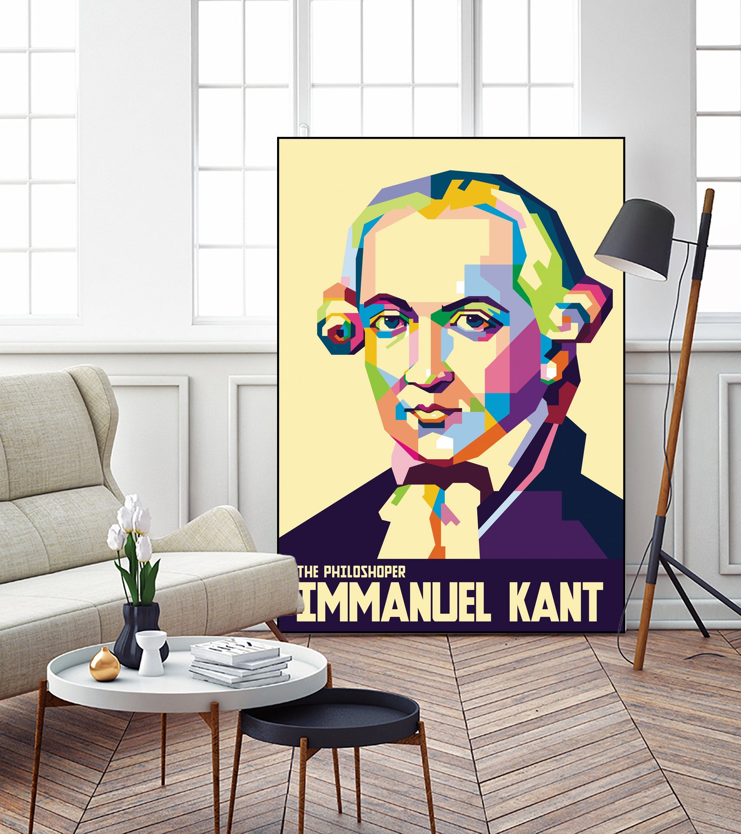 Immanuel Kant in Pop Art Portrait by Ahmad Taufiq on GIANT ART - white digital drawing