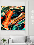 ABSTRACT COLORFUL PAINTING II-B3 by Pia Schneider on GIANT ART - orange mixed media