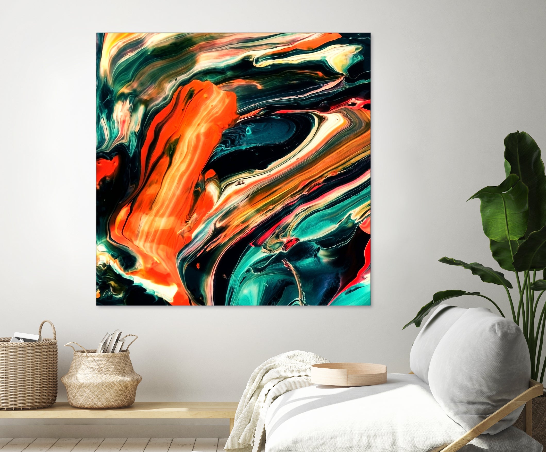 ABSTRACT COLORFUL PAINTING II-B3 by Pia Schneider on GIANT ART - orange mixed media