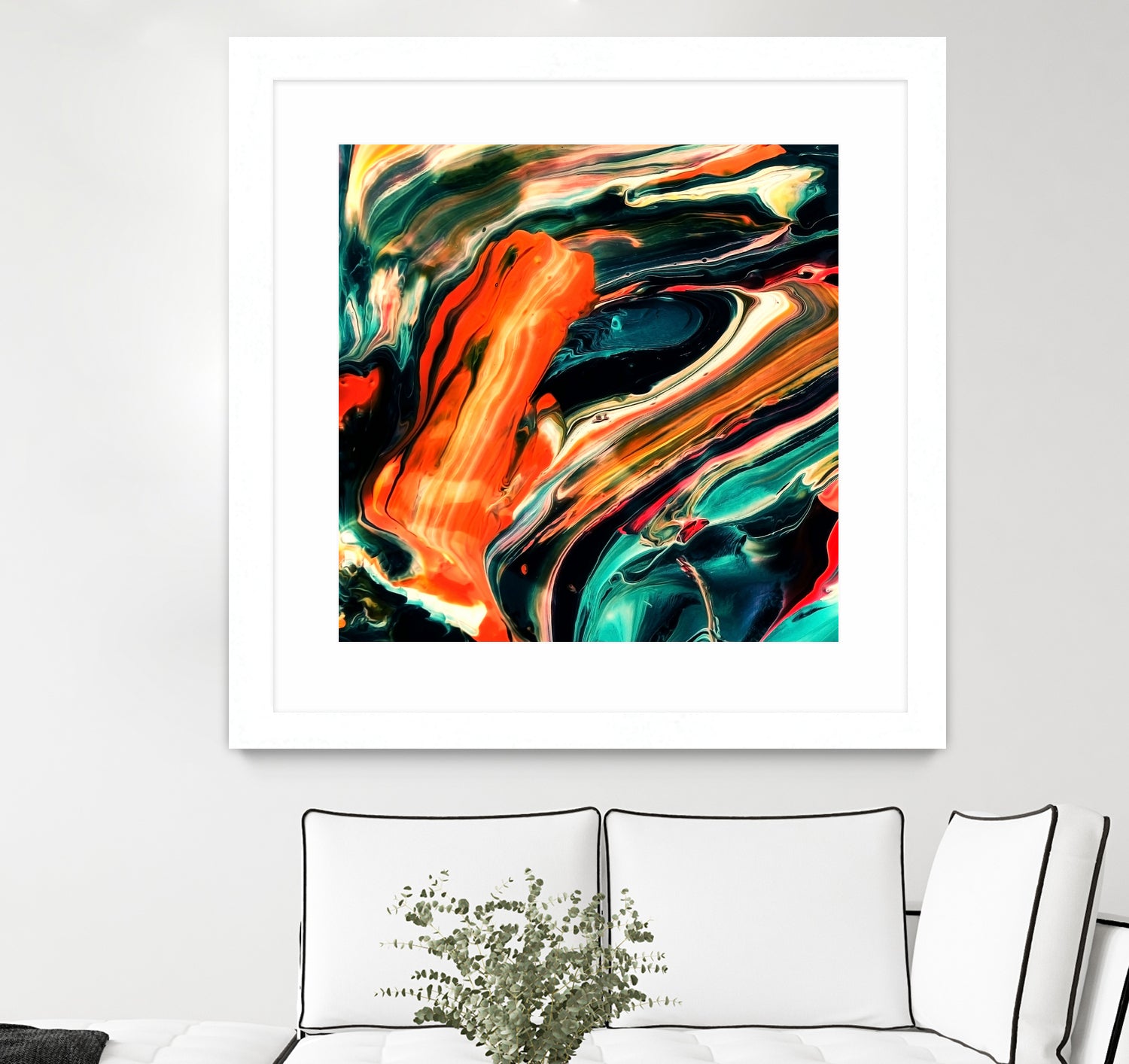 ABSTRACT COLORFUL PAINTING II-B3 by Pia Schneider on GIANT ART - orange mixed media