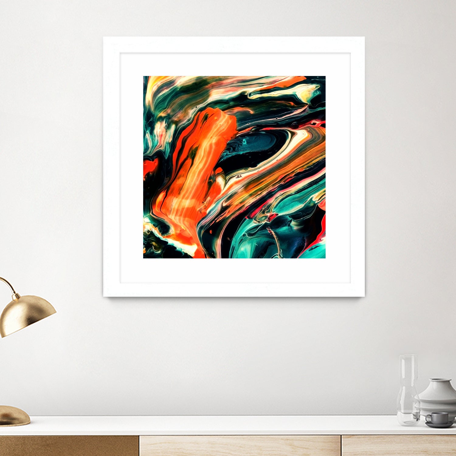 ABSTRACT COLORFUL PAINTING II-B3 by Pia Schneider on GIANT ART - orange mixed media