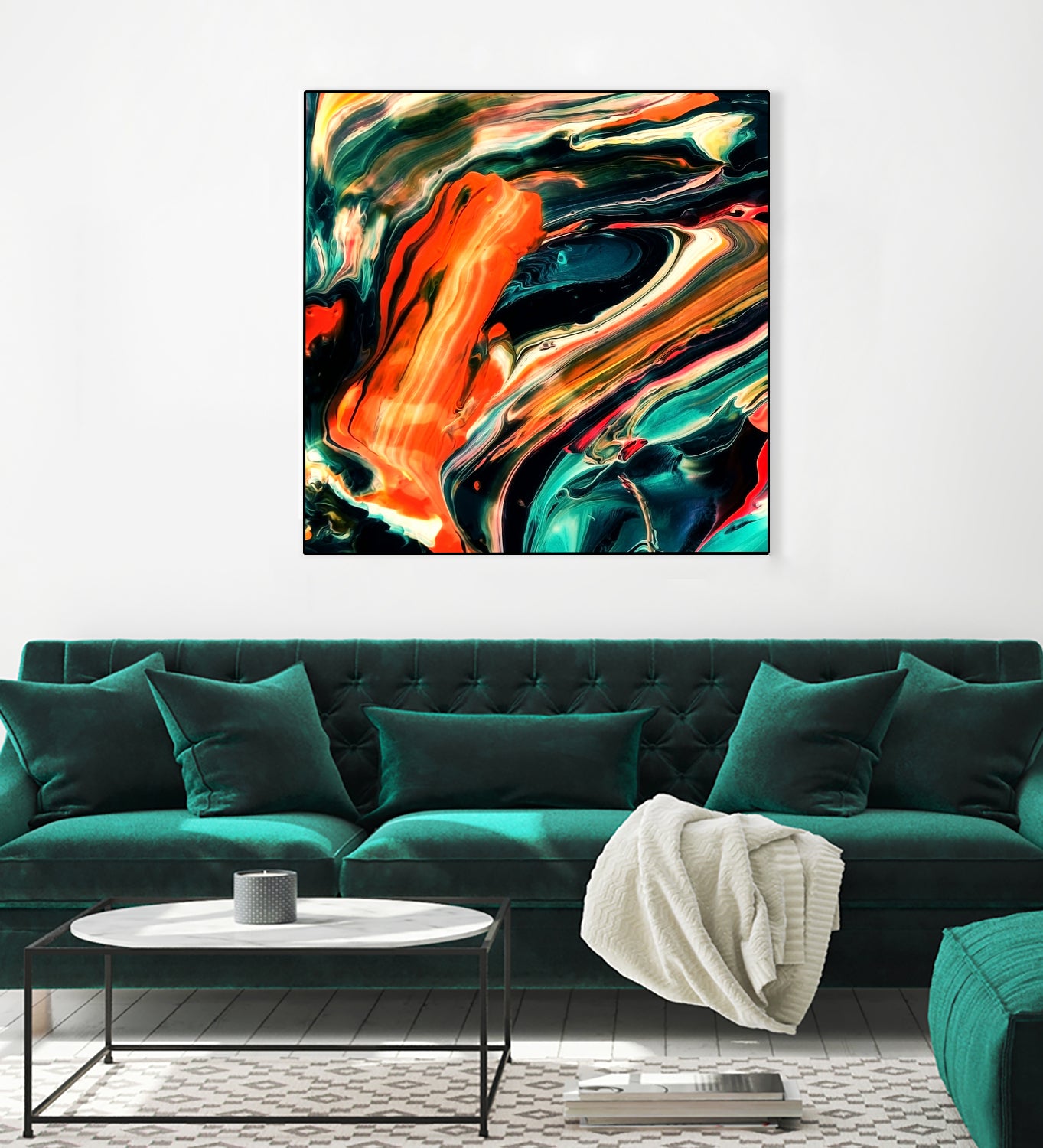 ABSTRACT COLORFUL PAINTING II-B3 by Pia Schneider on GIANT ART - orange mixed media