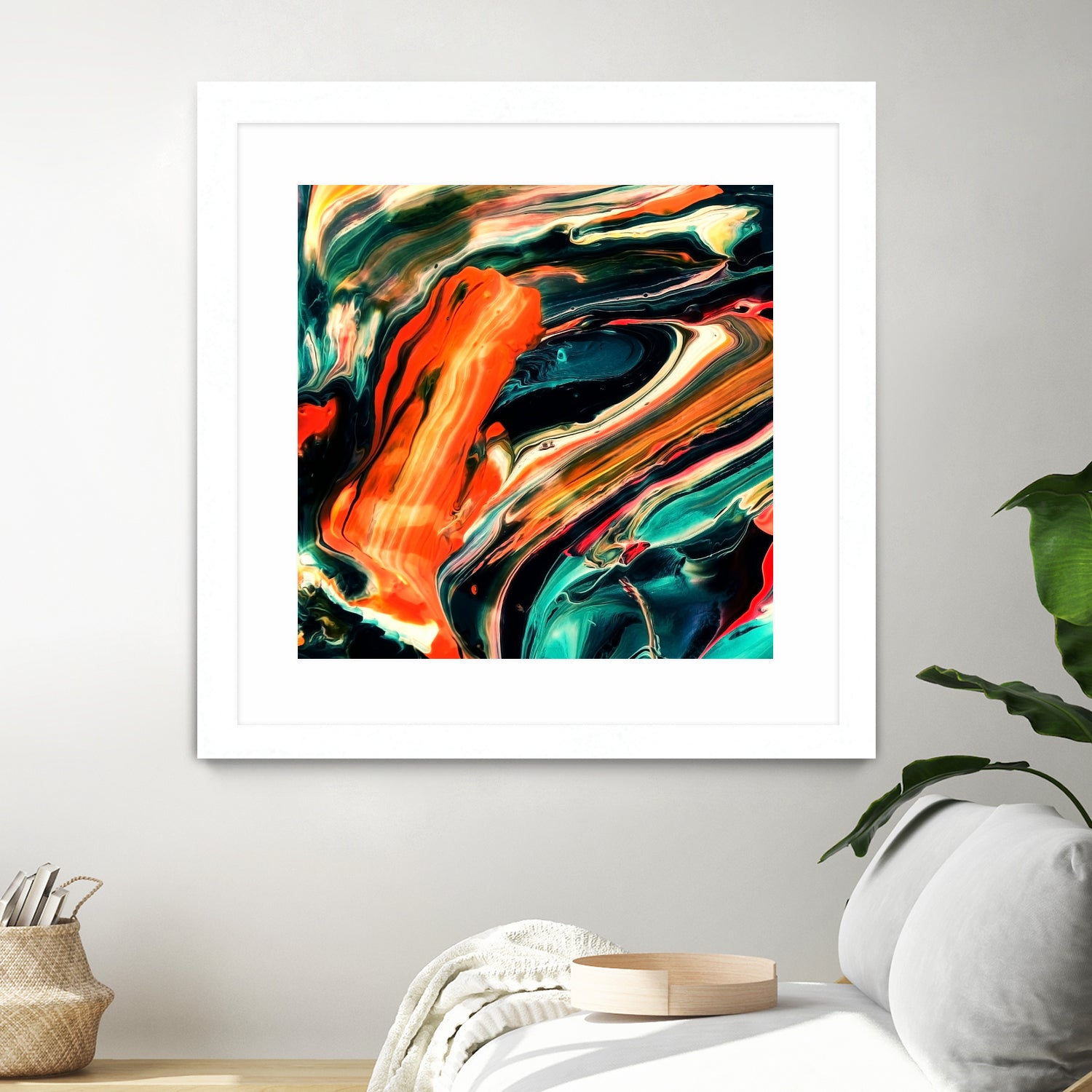 ABSTRACT COLORFUL PAINTING II-B3 by Pia Schneider on GIANT ART - orange mixed media