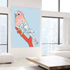 BUDGIE FLORAL BLUE by Thomas Fernez on GIANT ART - blue digital painting