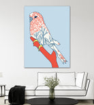 BUDGIE FLORAL BLUE by Thomas Fernez on GIANT ART - blue digital painting