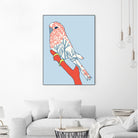 BUDGIE FLORAL BLUE by Thomas Fernez on GIANT ART - blue digital painting