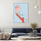 BUDGIE FLORAL BLUE by Thomas Fernez on GIANT ART - blue digital painting