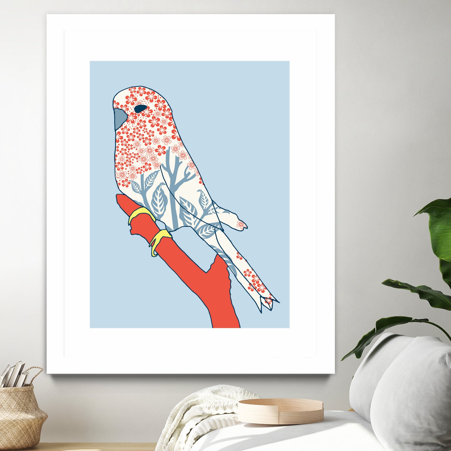 BUDGIE FLORAL BLUE by Thomas Fernez on GIANT ART - blue digital painting