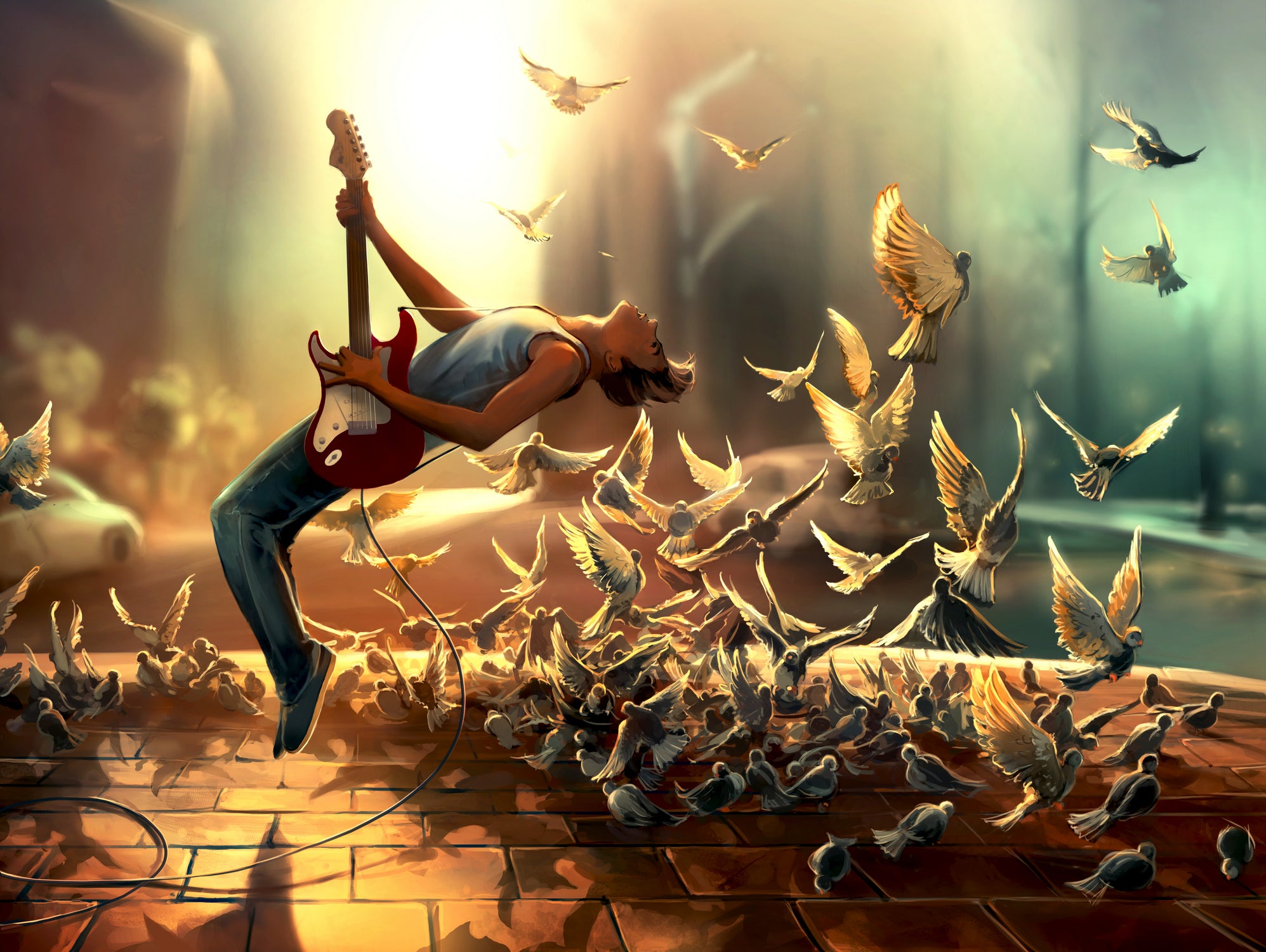 Do more than just exist by Cyril Rolando on GIANT ART - yellow digital painting